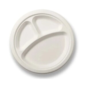 E-lite Eco 3 Compartment 10'' Plate 8Pcs